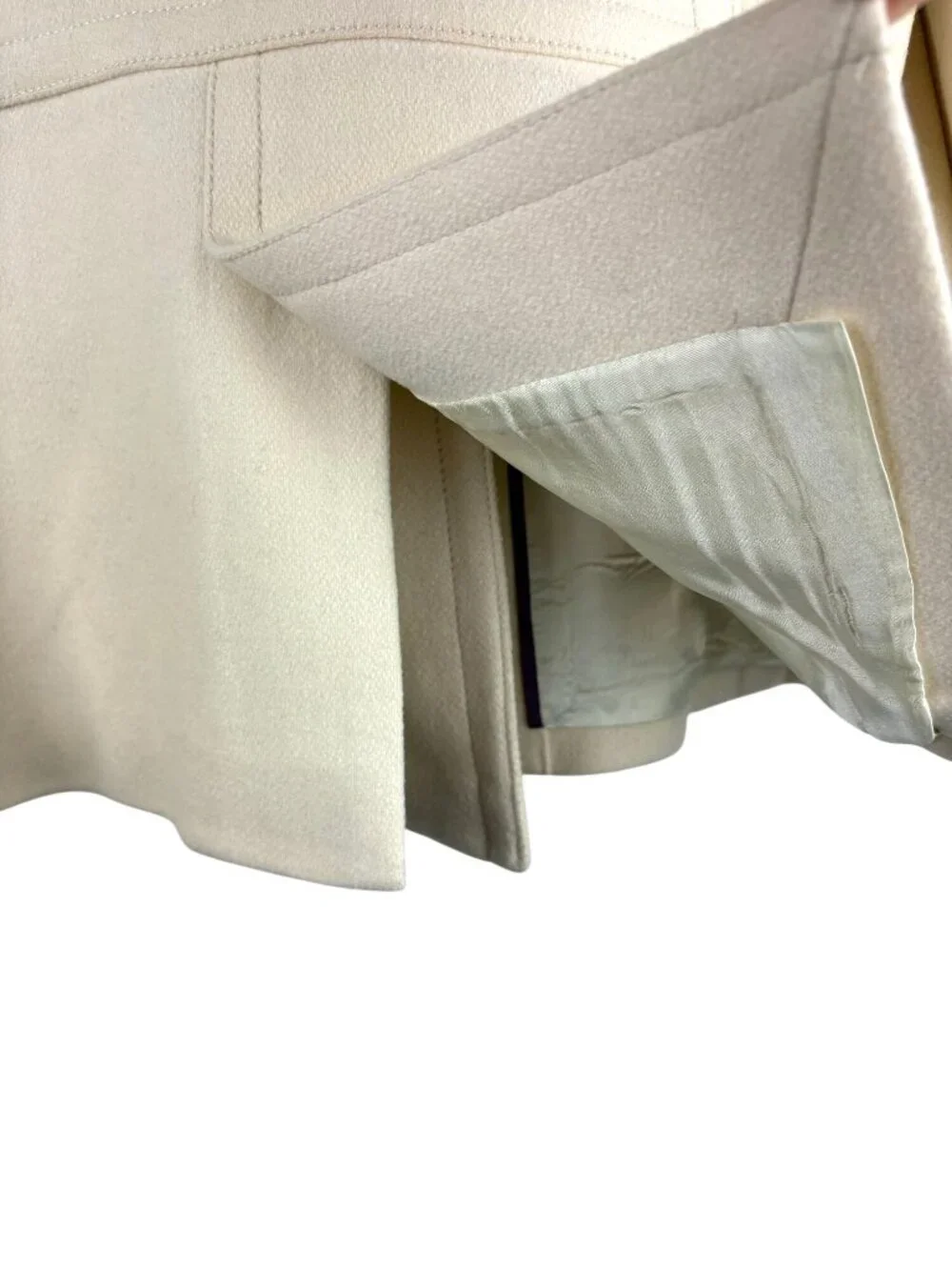 J. Crew Double-Breasted Satin Lined Cream Wool Peacoat Women's Size 8 - Picture 10 of 11